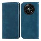 For  Realme 12 Retro Skin Feel Magnetic Flip Leather Phone Case(Blue) - 1