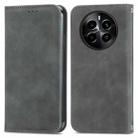 For Realme 13 Retro Skin Feel Magnetic Flip Leather Phone Case(Grey) - 1