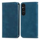 For Sony Xperia 1 V Retro Skin Feel Magnetic Flip Leather Phone Case(Blue) - 1