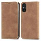 For Sony Xperia 5 V Retro Skin Feel Magnetic Flip Leather Phone Case(Brown) - 1