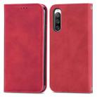 For Sony Xperia 10 IV Retro Skin Feel Magnetic Flip Leather Phone Case(Red) - 1