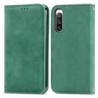 For Sony Xperia 10 V Retro Skin Feel Magnetic Flip Leather Phone Case(Green) - 1