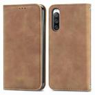 For Sony Xperia 10 V Retro Skin Feel Magnetic Flip Leather Phone Case(Brown) - 1