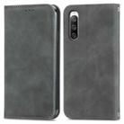 For Sony Xperia 10 V Retro Skin Feel Magnetic Flip Leather Phone Case(Grey) - 1
