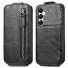 For Samsung Galaxy A15 Zipper Wallet Vertical Flip Leather Phone Case(Black) - 1