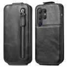 For Samsung Galaxy S24 Ultra 5G Zipper Wallet Vertical Flip Leather Phone Case(Black) - 1