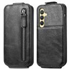 For Samsung Galaxy S24+ 5G Zipper Wallet Vertical Flip Leather Phone Case(Black) - 1