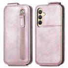 For Samsung Galaxy S24+ 5G Zipper Wallet Vertical Flip Leather Phone Case(Pink) - 1