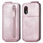 For Samsung Galaxy XCover 5 Zipper Wallet Vertical Flip Leather Phone Case(Pink) - 1