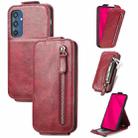 For Samsung Galaxy M35 Zipper Wallet Vertical Flip Leather Phone Case(Red) - 1