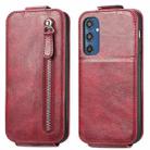 For Samsung Galaxy M35 Zipper Wallet Vertical Flip Leather Phone Case(Red) - 2