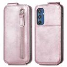 For Samsung Galaxy M35 Zipper Wallet Vertical Flip Leather Phone Case(Pink) - 2