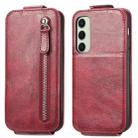 For Samsung Galaxy S24 FE 5G Zipper Wallet Vertical Flip Leather Phone Case(Red) - 2