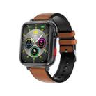 G18 1.83 inch Color Screen Smart Watch Leather Strap, Support  Noninvasive Blood Sugar / Uric Acid(Brown) - 1