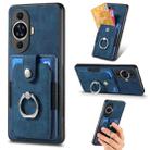 For Huawei nova 11 Retro Skin-feel Ring Card Wallet Phone Case(Blue) - 1