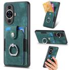 For Huawei nova 11 Retro Skin-feel Ring Card Wallet Phone Case(Green) - 1