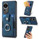 For Huawei Nova 13 Retro Skin-feel Ring Card Wallet Phone Case(Blue) - 1