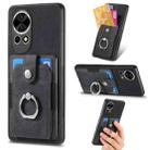 For Huawei Nova 13 Pro Retro Skin-feel Ring Card Wallet Phone Case(Black) - 1