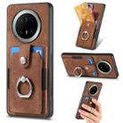 For Huawei Mate 70 Retro Skin-feel Ring Card Wallet Phone Case(Brown) - 1
