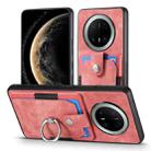 For Huawei Mate 70 Pro Retro Skin-feel Ring Card Wallet Phone Case(Pink) - 2