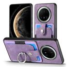 For Huawei Mate 70 Pro Retro Skin-feel Ring Card Wallet Phone Case(Purple) - 2