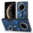 For Huawei Mate 70 Pro+ Retro Skin-feel Ring Card Wallet Phone Case(Blue) - 2