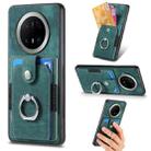 For Huawei Mate 70 Pro+ Retro Skin-feel Ring Card Wallet Phone Case(Green) - 1