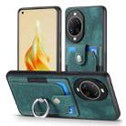 For Huawei nova 14 Retro Skin-feel Ring Card Wallet Phone Case(Green) - 2