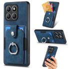 For Honor X8b Retro Skin-feel Ring Card Wallet Phone Case(Blue) - 1