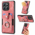 For Honor X8b Retro Skin-feel Ring Card Wallet Phone Case(Pink) - 1