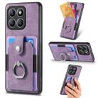 For Honor X7b Retro Skin-feel Ring Card Wallet Phone Case(Purple) - 1