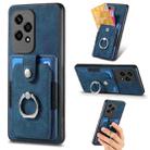 For Honor 200 Lite Global Retro Skin-feel Ring Card Wallet Phone Case(Blue) - 1