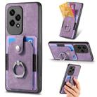 For Honor 200 Lite Global Retro Skin-feel Ring Card Wallet Phone Case(Purple) - 1