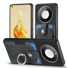 For Honor X60 Retro Skin-feel Ring Card Wallet Phone Case(Black) - 2