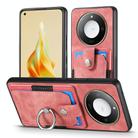 For Honor X60 Retro Skin-feel Ring Card Wallet Phone Case(Pink) - 2