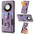 For Honor X60 Retro Skin-feel Ring Card Wallet Phone Case(Purple) - 1