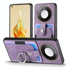 For Honor X60 Retro Skin-feel Ring Card Wallet Phone Case(Purple) - 2