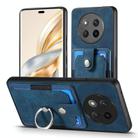 For Honor X60 Pro Retro Skin-feel Ring Card Wallet Phone Case(Blue) - 2