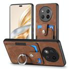 For Honor X60 Pro Retro Skin-feel Ring Card Wallet Phone Case(Brown) - 2