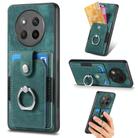 For Honor X60 Pro Retro Skin-feel Ring Card Wallet Phone Case(Green) - 1