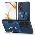 For Honor 200 Retro Skin-feel Ring Card Wallet Phone Case(Blue) - 2