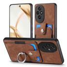 For Honor 200 Retro Skin-feel Ring Card Wallet Phone Case(Brown) - 2