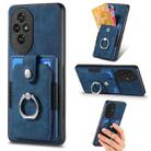 For Honor 200 Pro Retro Skin-feel Ring Card Wallet Phone Case(Blue) - 1