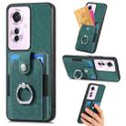 For OPPO Reno11 F 5G Retro Skin-feel Ring Card Wallet Phone Case(Green) - 1
