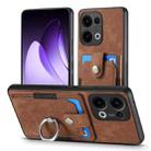 For OPPO Reno13 Retro Skin-feel Ring Card Wallet Phone Case(Brown) - 2