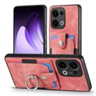 For OPPO Reno13 Retro Skin-feel Ring Card Wallet Phone Case(Pink) - 2