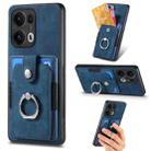 For OPPO Reno13 Pro Retro Skin-feel Ring Card Wallet Phone Case(Blue) - 1