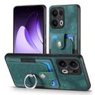 For OPPO Reno13 Pro Retro Skin-feel Ring Card Wallet Phone Case(Green) - 2