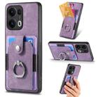 For OPPO Reno13 Pro Retro Skin-feel Ring Card Wallet Phone Case(Purple) - 1