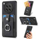 For OPPO Find X8s Retro Skin-feel Ring Card Wallet Phone Case(Black) - 1